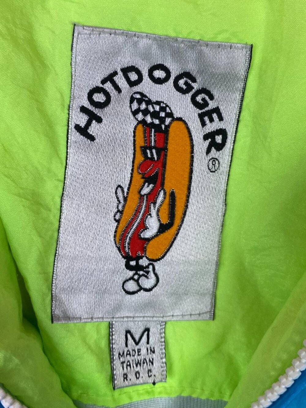 Vintage Hotdogger Jacket Unisex Mens Womens Medium Colorblock Windbreaker 80s - Picture 7 of 12